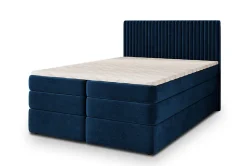 Lit Boxspring FELBIO 160X200 CM KRONOS 09, Bleu, Lit avec matelas et rangement