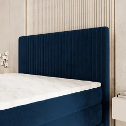 Lit Boxspring FELBIO 160X200 CM KRONOS 09, Bleu, Lit avec matelas et rangement