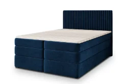 Lit Boxspring FELBIO 180X200 CM KRONOS 09, Bleu, Lit avec matelas et rangement