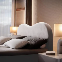 Lit Boxspring FLUVIA 140X200 CM MONOLITH 84, Gris clair, Lit avec matelas et rangement