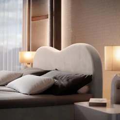 Lit Boxspring FLUVIA 180X200 CM MONOLITH 04, Crème, Lit avec matelas et rangement