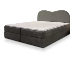 Lit Boxspring FLUVIA 160X200 CM NOW OR NEVER 92, Gris, Lit avec matelas et rangement
