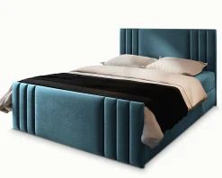 Lit Boxspring KANES 180X200 CM CASABLANCA 13, Bleu, Lit avec matelas et rangement