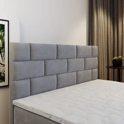 Lit Boxspring KERLO 160x200 CM INARI 100, Noir, Lit avec matelas et rangement