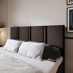 Lit Boxspring LARIO 180X200 CM KRONOS 06, Marron, Lit avec matelas et rangement