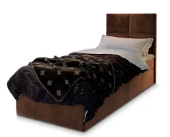 Lit Boxspring LENA 80 80X200 CM KRONOS 06, Marron, Lit avec matelas et rangement