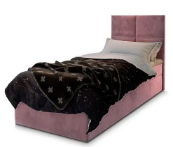 Lit Boxspring LENA 80 80X200 CM KRONOS 27, Rose, Lit avec matelas et rangement