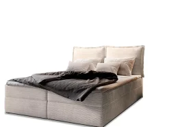 Lit Boxspring LENTE 180X200 CM LINCOLN 03, Crème, Lit avec matelas et rangement