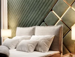 Lit Boxspring LENTE 180X200 CM LINCOLN 03, Crème, Lit avec matelas et rangement