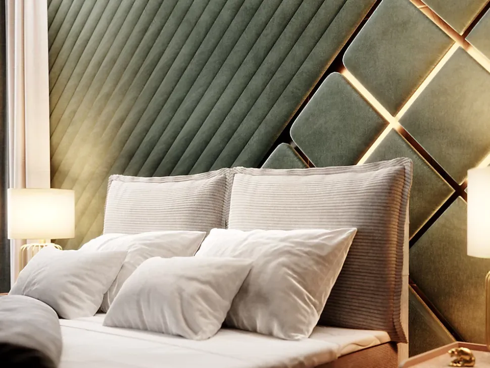 Lit Boxspring LENTE 180X200 CM LINCOLN 39, Vert foncé, Lit avec matelas et rangement