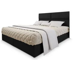 Lit Boxspring LONIS 160X200 CM SAWANA 14, Noir, Lit avec matelas et rangement
