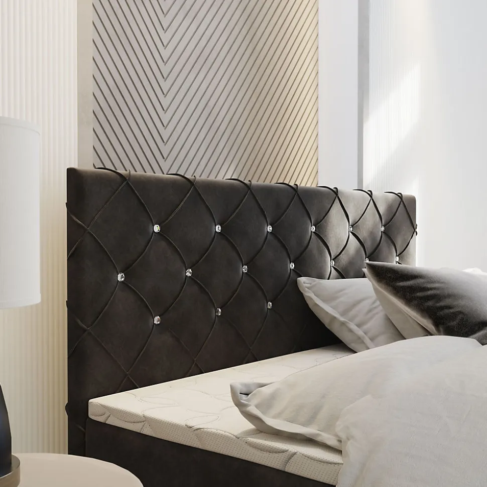 Lit Boxspring MANDI 180X200 CM MAGIC VELVET 2213, Cuivre, Lit avec matelas et rangement