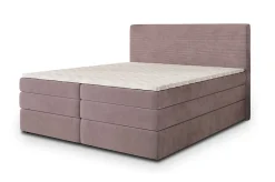 Lit Boxspring MATERN 140X200 CM POSO 27 + KRONOS 27, Rose, Lit avec matelas et rangement