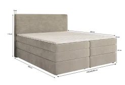 Lit Boxspring MATERN 180X200 CM POSO 27 + KRONOS 27, Rose, Lit avec matelas et rangement