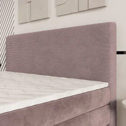 Lit Boxspring MATERN 180X200 CM POSO 27 + KRONOS 27, Rose, Lit avec matelas et rangement