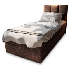 Lit Boxspring MERIL 100 100X200 CM SAWANA 16, Marron, Lit avec matelas et rangement