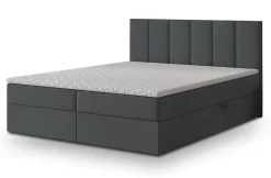 Lit Boxspring MERIL 140X200 CM SORO 97, Graphite, Lit avec matelas et rangement