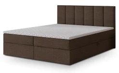 Lit Boxspring MERIL 180X200 CM SAWANA 16, Marron, Lit avec matelas et rangement