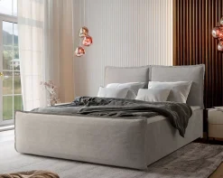 Lit Boxspring MONTA 180X200 CM LINCOLN 83, Beige, Lit avec matelas et rangement