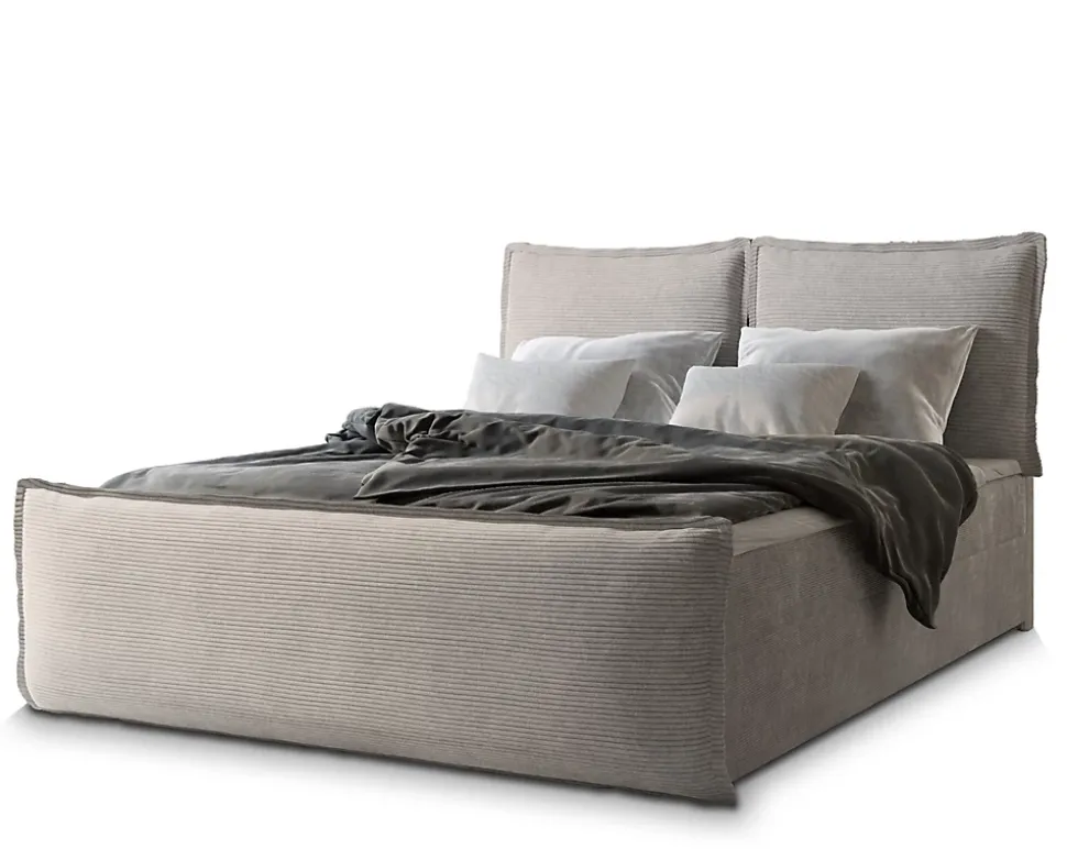 Lit Boxspring MONTA 180X200 CM LINCOLN 83, Beige, Lit avec matelas et rangement