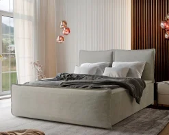 Lit Boxspring MONTA 180X200 CM LINCOLN 03, Crème, Lit avec matelas et rangement