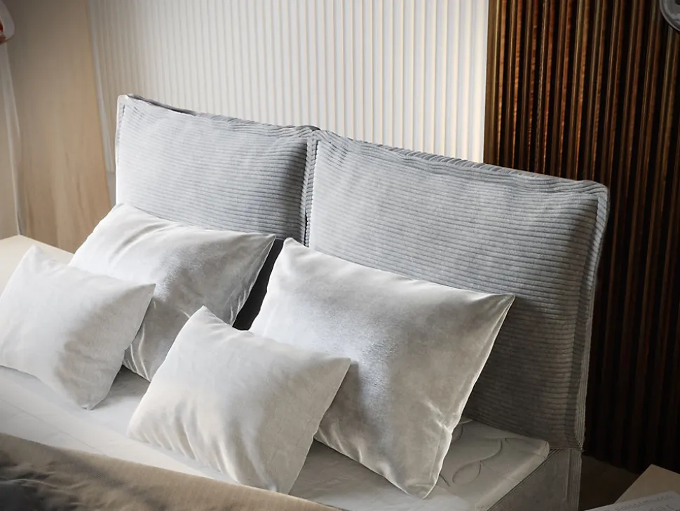 Lit Boxspring MONTA 180X200 CM LINCOLN 03, Crème, Lit avec matelas et rangement