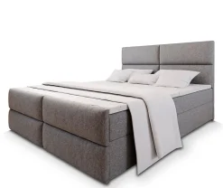 Lit Boxspring MULEN 180X200 CM SAWANA 21, Gris clair, Lit avec matelas et rangement
