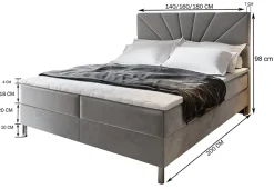 Lit Boxspring MURI 160X200 CM COSMIC 800, Marron, Lit avec matelas et rangement