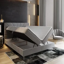 Lit Boxspring MURI 160X200 CM COSMIC 800, Marron, Lit avec matelas et rangement