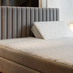 Lit Boxspring MURLO 180X200 CM KRONOS 13, Bleu, Lit avec matelas et rangement