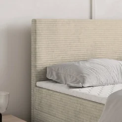 Lit Boxspring NIRA 140X200 CM ROMA 03, Crème, Lit avec matelas et rangement