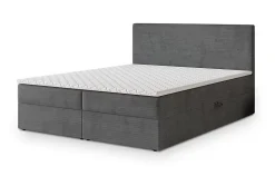 Lit Boxspring NIRA 180X200 CM ROMA 24, Gris, Lit avec matelas et rangement