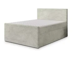 Lit Boxspring NOLEN 180X200 CM TILIA 83, Gris clair, Lit avec matelas et rangement