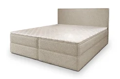 Lit Boxspring PELLIO 160X200 CM QUELLE 05, Beige, Lit avec matelas et rangement