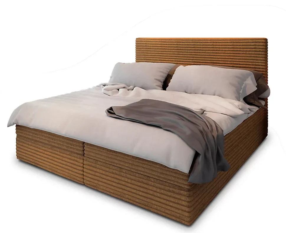 Lit Boxspring PISA 180X200 CM TILIA 56, Cuivre, Lit avec matelas et rangement