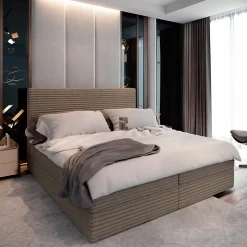 Lit Boxspring PISA 180X200 CM TILIA 17, Café, Lit avec matelas et rangement