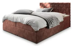 Lit Boxspring RIVA 180X200 CM MAGIC VELVET 2258, Rose, Lit avec matelas et rangement