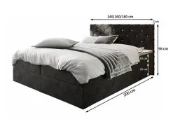 Lit Boxspring RIVA 140X200 CM MAGIC VELVET 2225, Vert foncé, Lit avec matelas et rangement