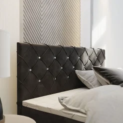 Lit Boxspring RIVA 140X200 CM MAGIC VELVET 2225, Vert foncé, Lit avec matelas et rangement