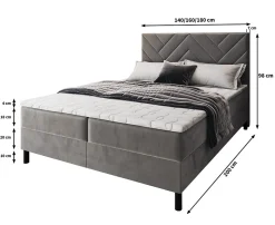 Lit Boxspring ROKIS 180X200 CM MONOLITH 62, Lilas, Lit avec matelas et rangement