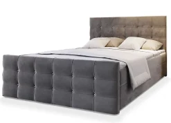 Lit Boxspring SLAT 160X200 CM COSMIC 160, Gris, Lit avec matelas et rangement