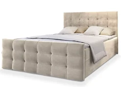 Lit Boxspring SLAT 180X200 CM COSMIC 10, Beige, Lit avec matelas et rangement