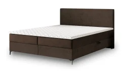 Lit Boxspring TORREL 160X200 CM POSO 06 + KRONOS 06, Marron, Lit avec matelas et rangement