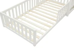 Lit cabane 90 x 190 cm - Pin et MDF - Blanc - VARLAINE