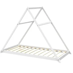 Lit cabane APACHE 90x190 + 1 sommier / Blanc