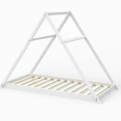 Lit cabane APACHE 90x190 + 1 sommier / Blanc