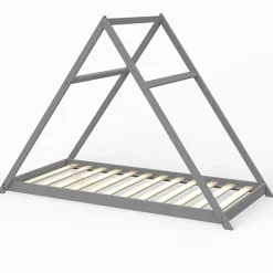 Lit cabane APACHE 90x190 + 1 sommier / Gris