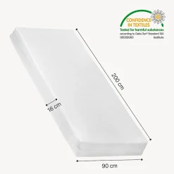 Lit cabane double Aarghonmaa avec matelas 90 x 200 cm blanc en.casa