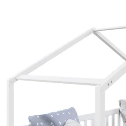 Lit cabane ELEA avec tiroirs, 90 x 200 cm en pin massif lasuré blanc