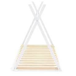 Lit cabane enfant 90x190cm bois massif SOLI Blanc inclus sommier